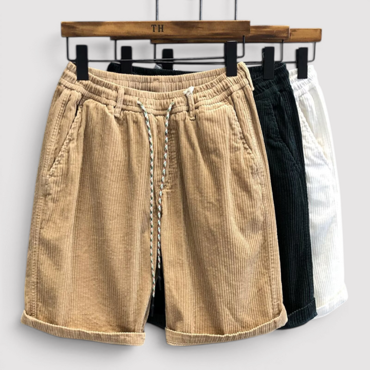 Markus Berlin Herren Fein gerippte Shorts, Vorderansicht