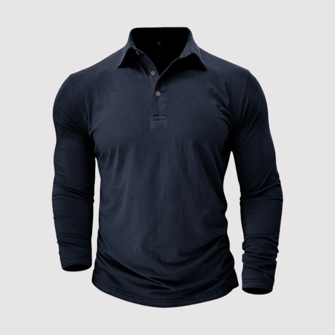 Markus Berlin Herren Langarm-Poloshirt, Vorderansicht