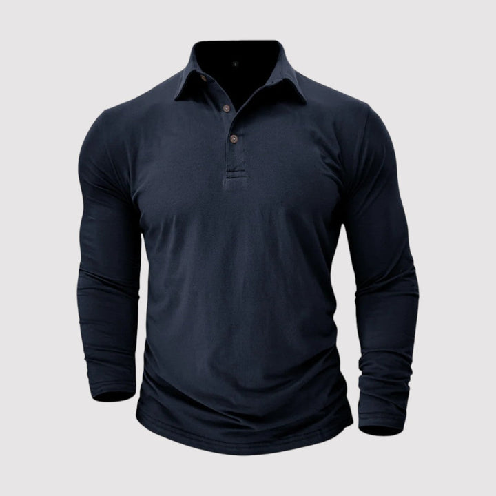 Markus Berlin Herren Langarm-Poloshirt, Vorderansicht