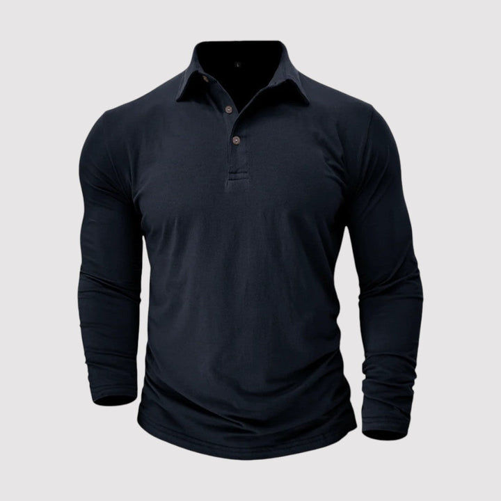 Markus Berlin Herren Langarm-Poloshirt, Vorderansicht