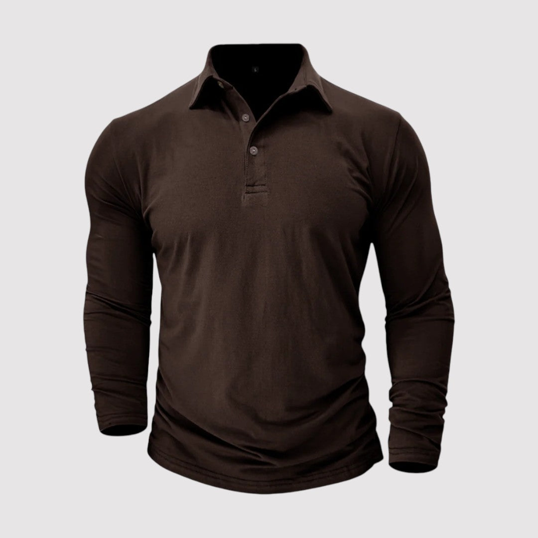 Markus Berlin Herren Langarm-Poloshirt, Vorderansicht