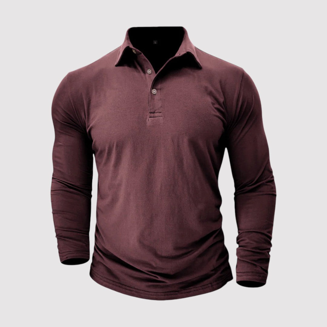Markus Berlin Herren Langarm-Poloshirt, Vorderansicht