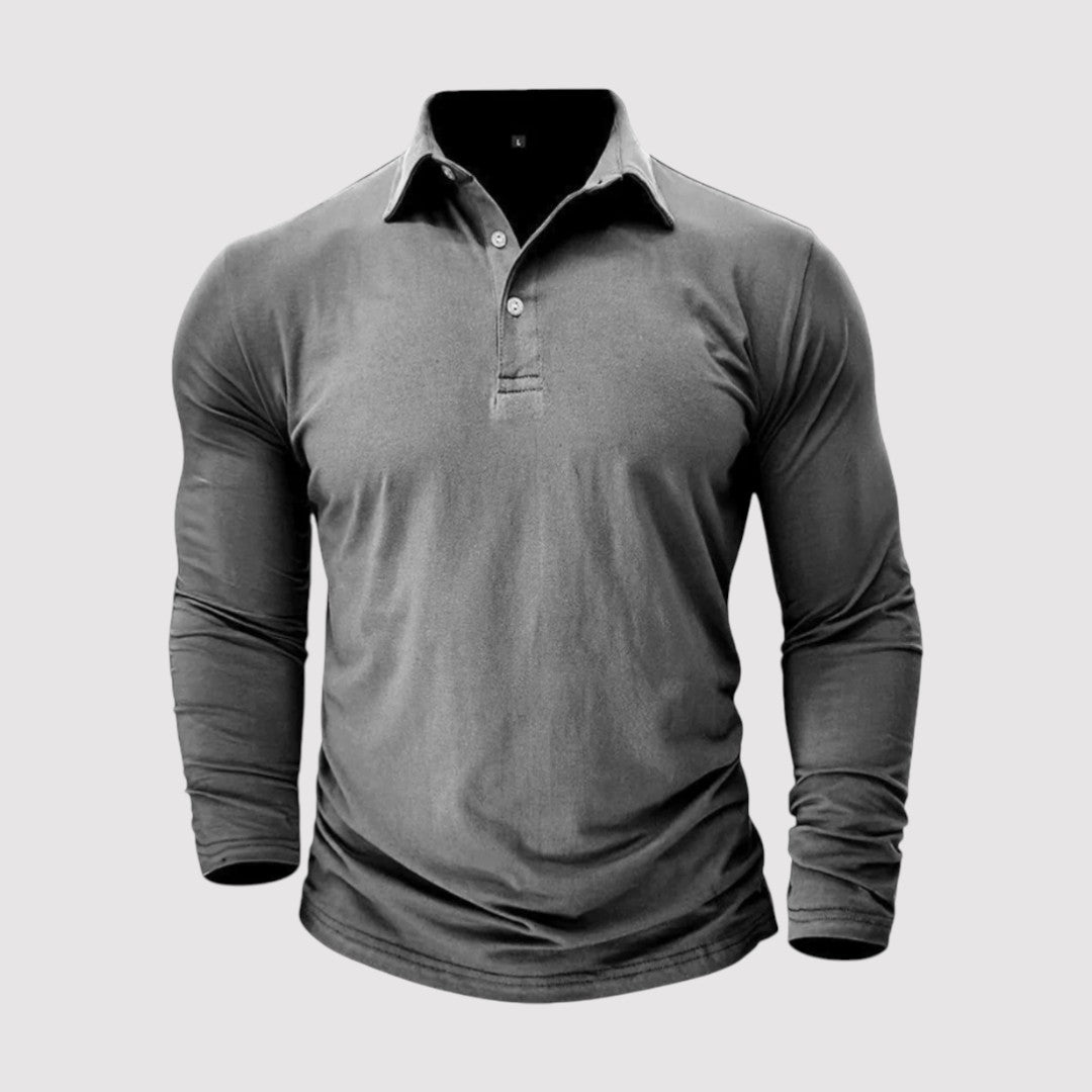 Markus Berlin Herren Langarm-Poloshirt, Vorderansicht