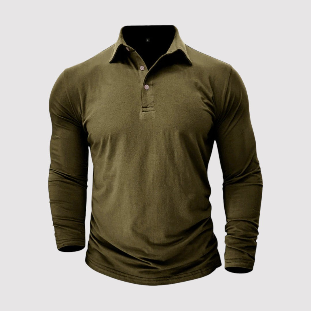 Markus Berlin Herren Langarm-Poloshirt, Vorderansicht
