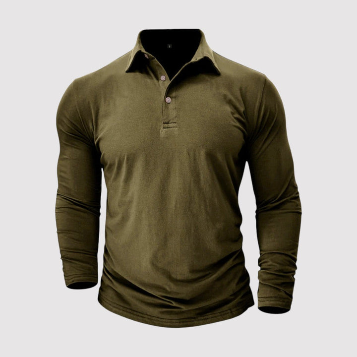 Markus Berlin Herren Langarm-Poloshirt, Vorderansicht