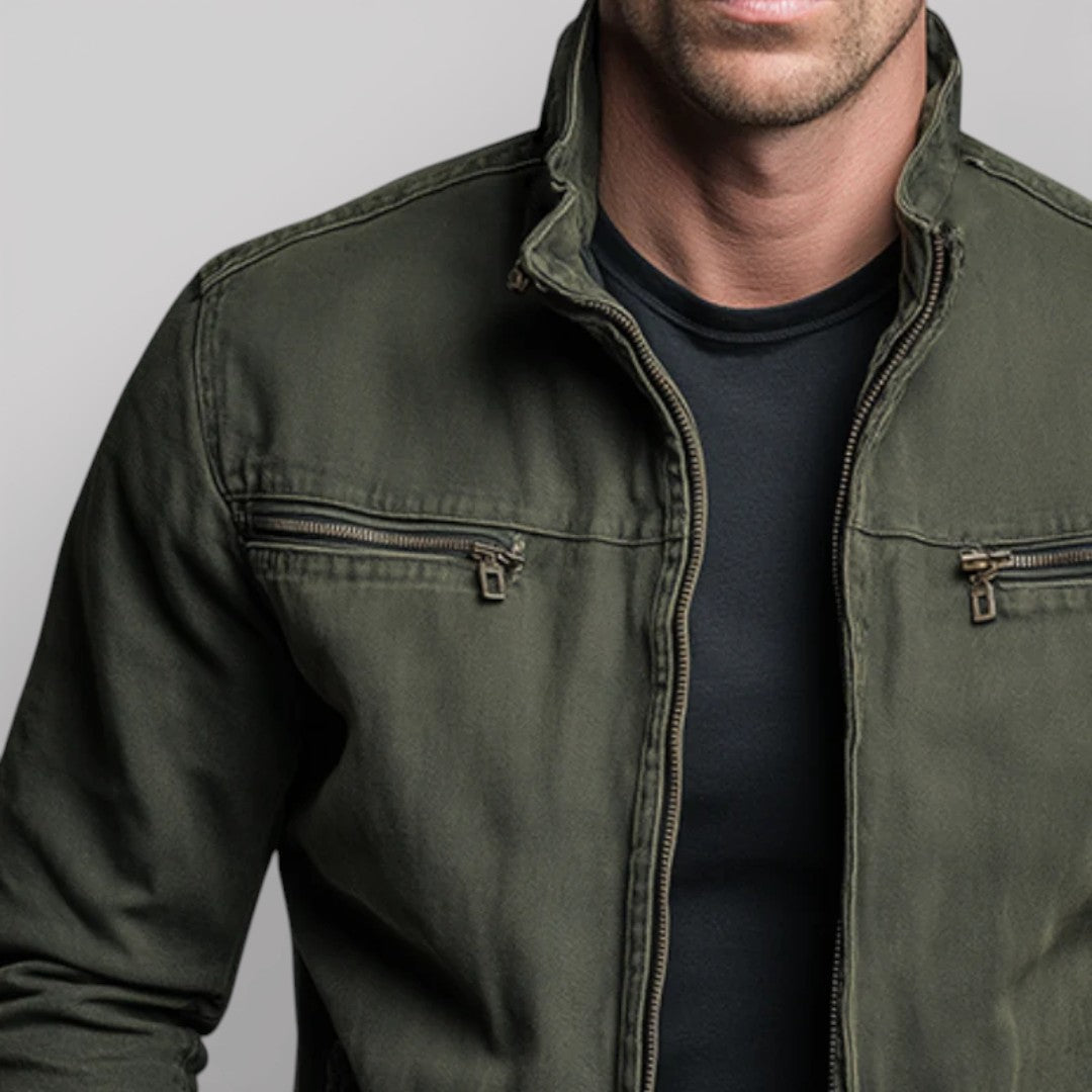 Markus Berlin Herren Vintage-Jacke, Vorderansicht