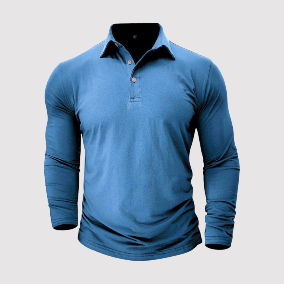 Markus Berlin Herren Langarm-Poloshirt, Vorderansicht