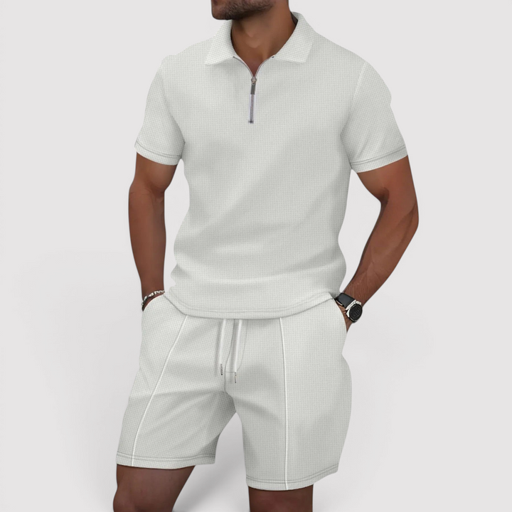 Markus Berlin Herren Polo-Shorts-Set, Vorderansicht