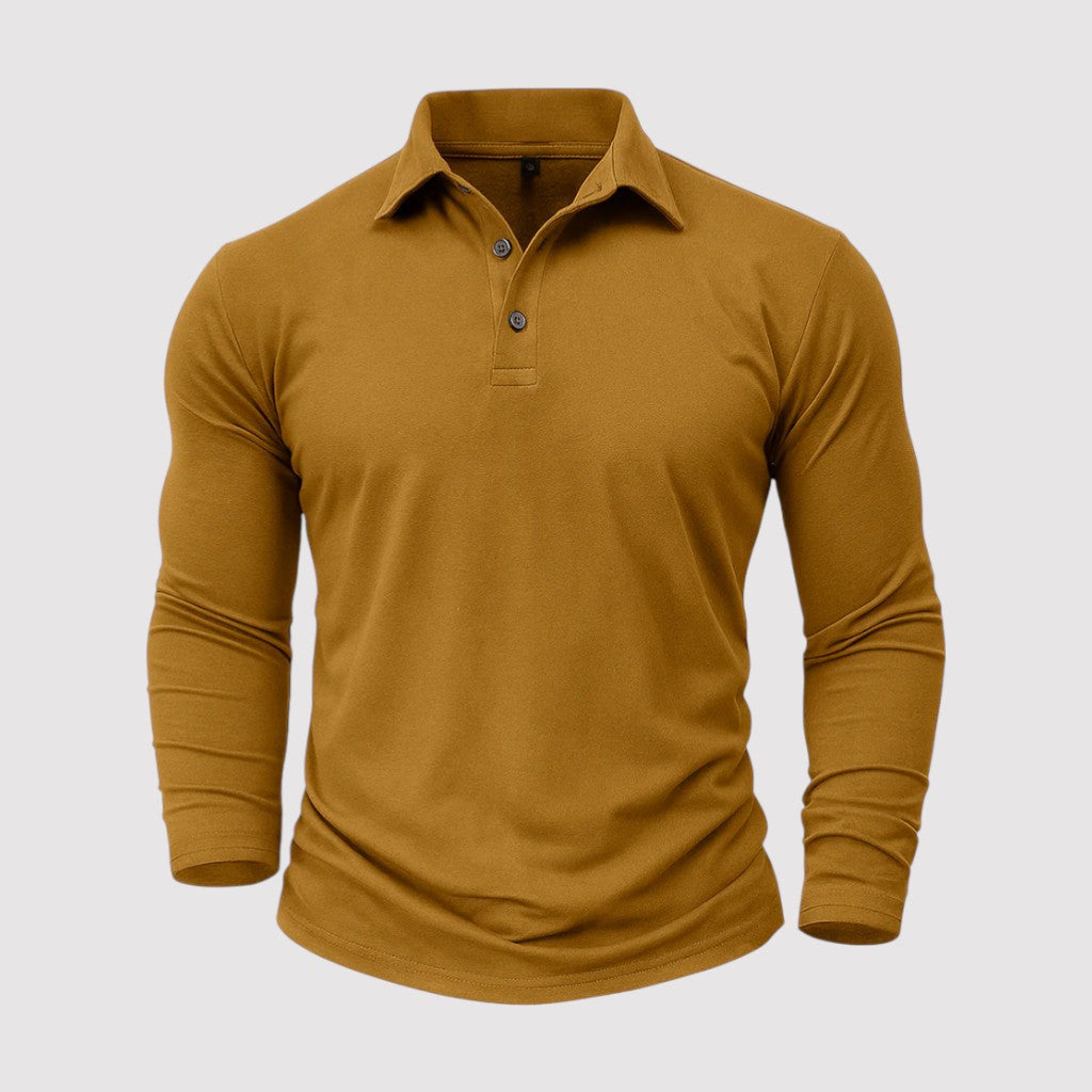 Markus Berlin Herren Langarm-Poloshirt, Vorderansicht