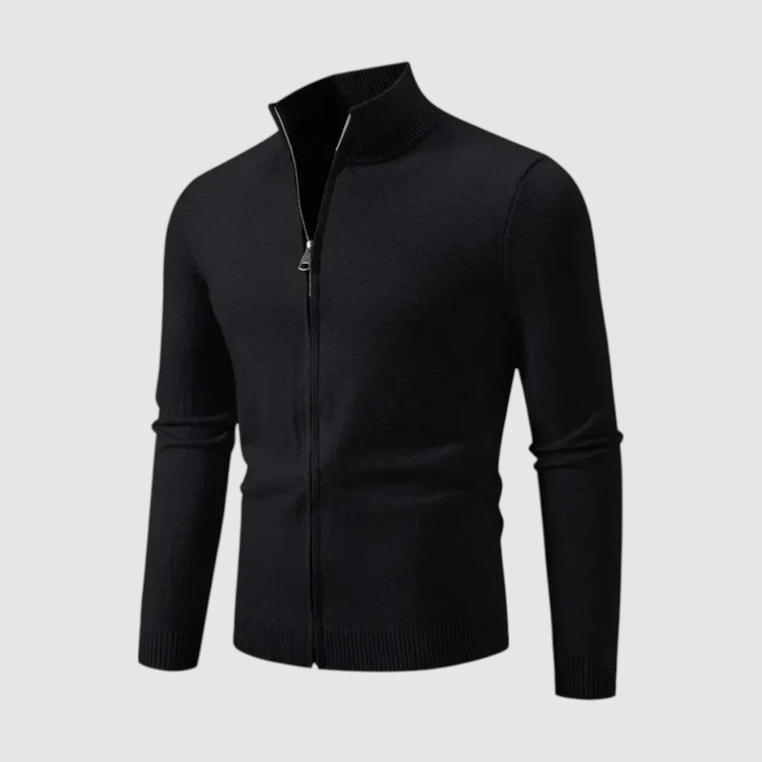 Markus Berlin Herren Strickjacke mit Reißverschluss, Vorderansicht