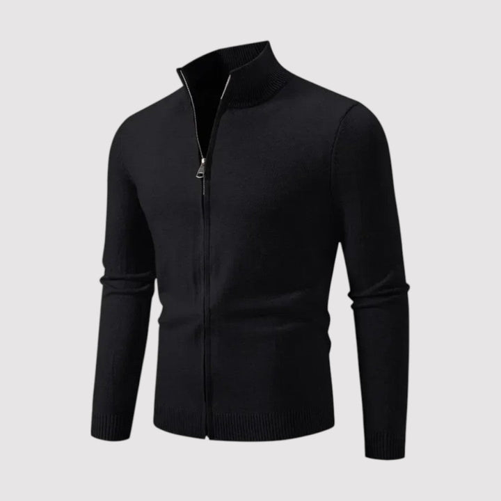 Markus Berlin Herren Strickjacke mit Reißverschluss, Vorderansicht