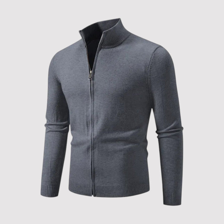 Markus Berlin Herren Strickjacke mit Reißverschluss, Vorderansicht