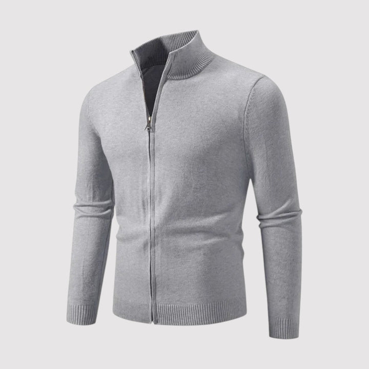 Markus Berlin Herren Strickjacke mit Reißverschluss, Vorderansicht