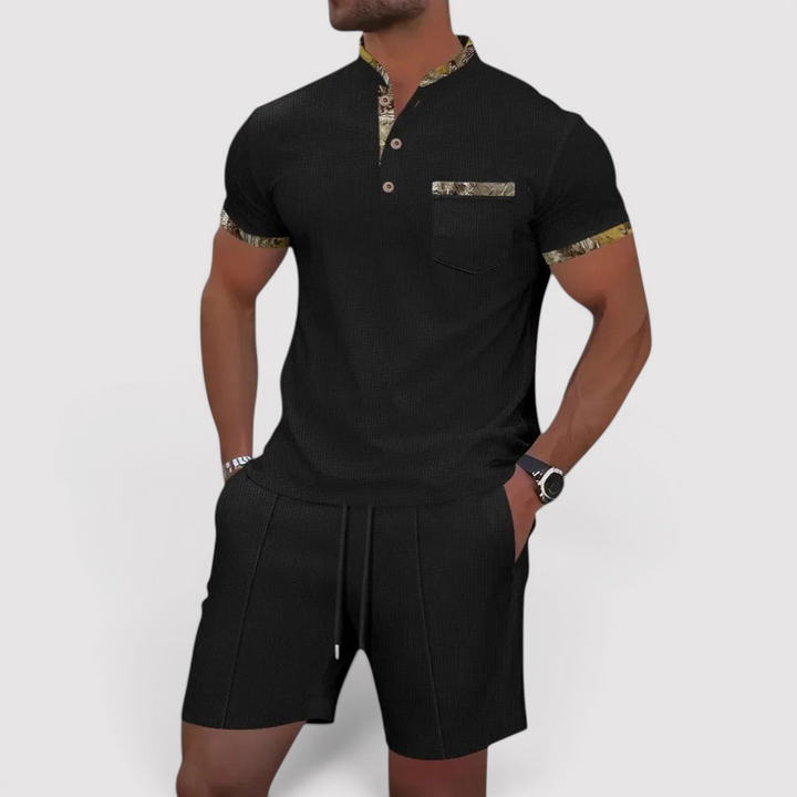 Markus Berlin Herren Polo-Shorts-Set, Vorderansicht