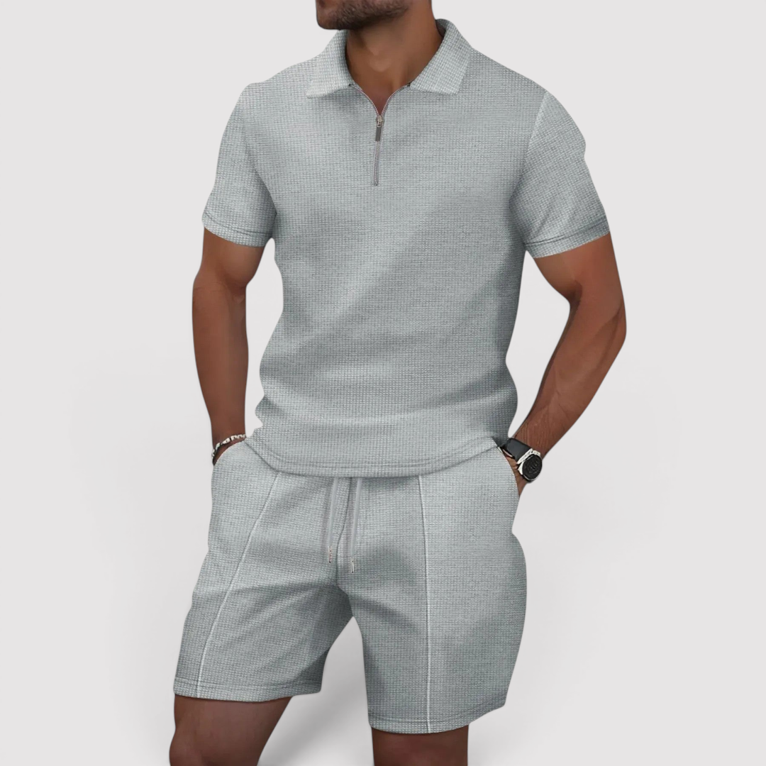 Markus Berlin Herren Polo-Shorts-Set, Vorderansicht