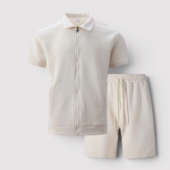 Markus Berlin Herren Zip-Shirt & Shorts Set, Vorderansicht