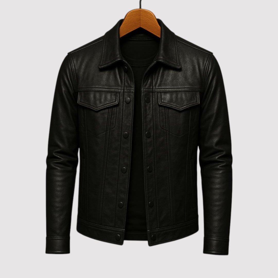 Markus Berlin Herren Jacke mit Kragen, Vorderansicht