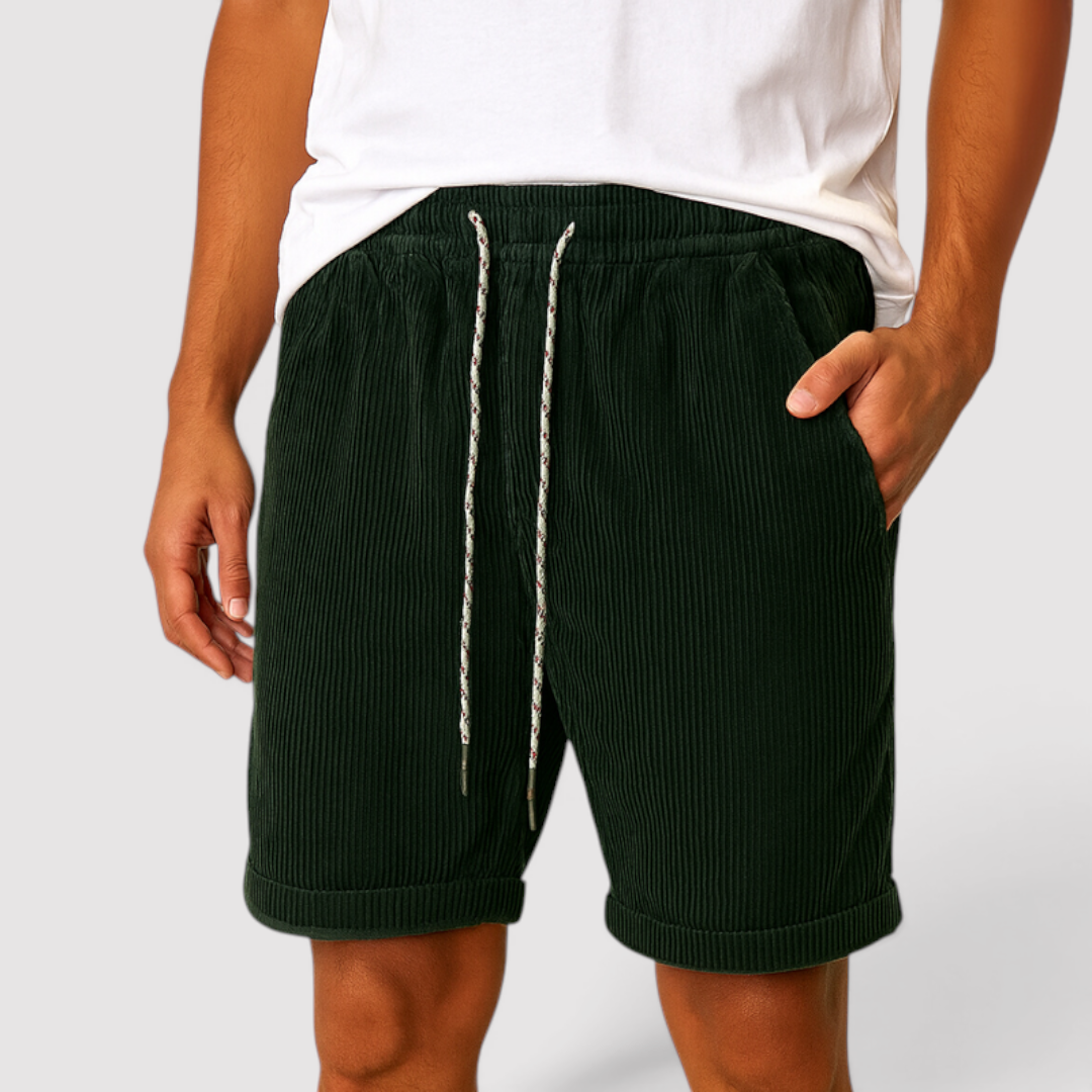 Markus Berlin Herren Fein gerippte Shorts, Vorderansicht
