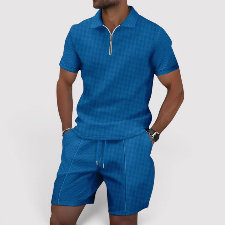 Markus Berlin Herren Polo-Shorts-Set, Vorderansicht