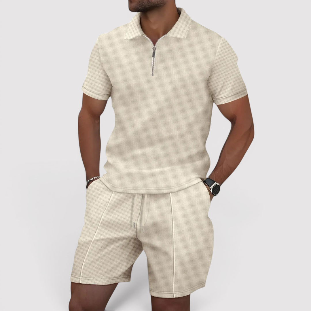 Markus Berlin Herren Polo-Shorts-Set, Vorderansicht