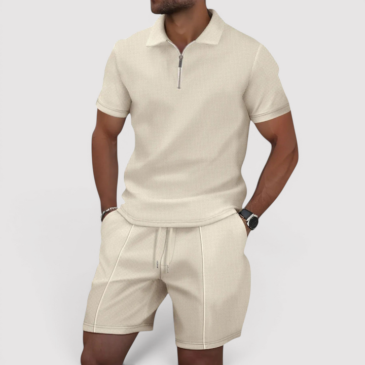 Markus Berlin Herren Polo-Shorts-Set, Vorderansicht