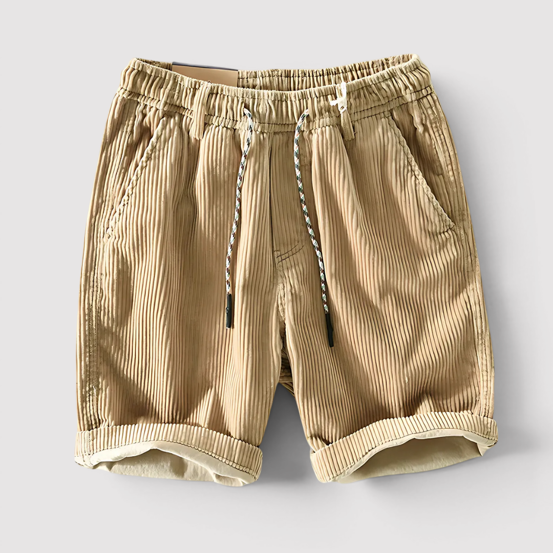 Markus Berlin Herren Fein gerippte Shorts, Vorderansicht