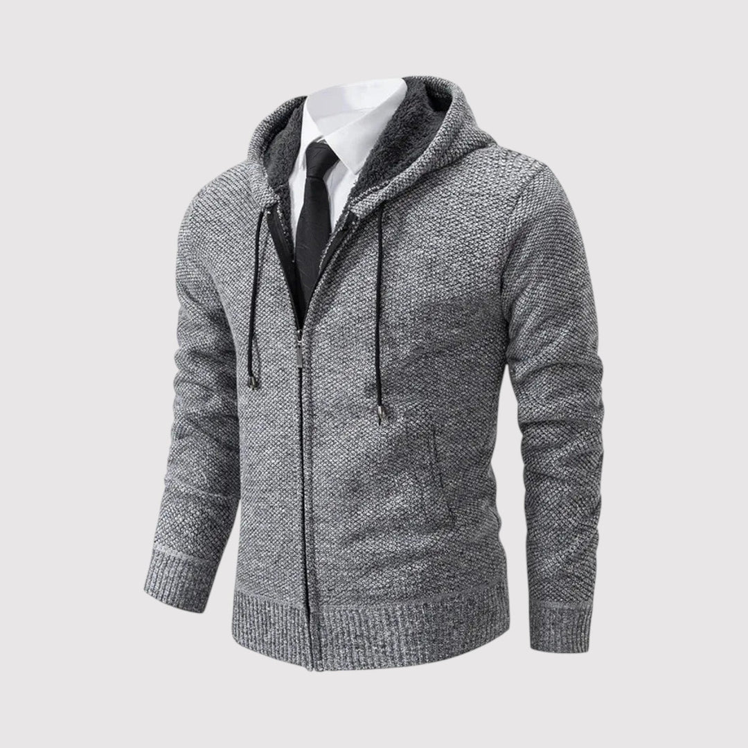 Markus Berlin Herren Strickpullover mit Reißverschluss, Vorderansicht