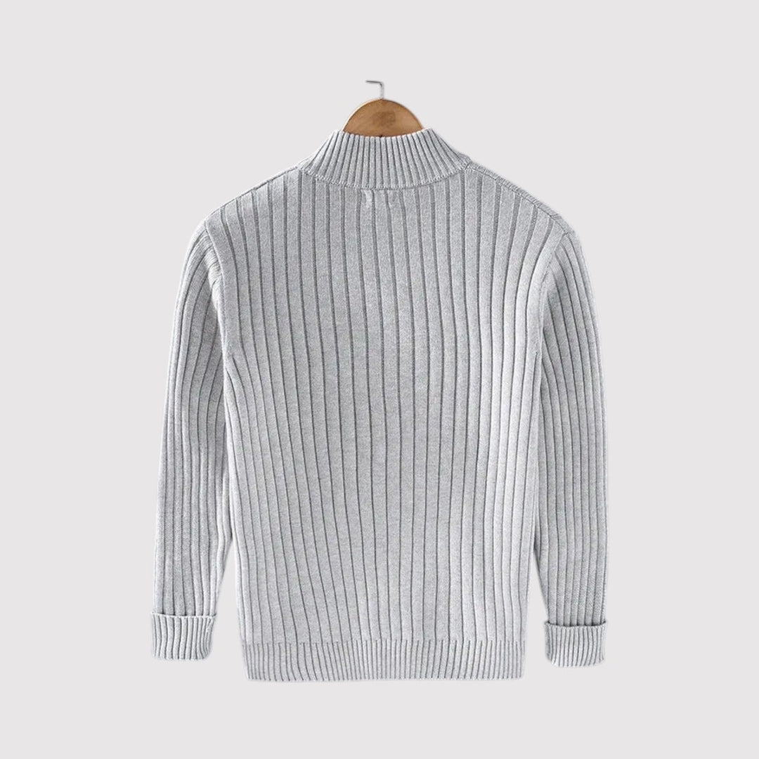 Markus Berlin Herren Strickjacke mit Rippstrick, Vorderansicht