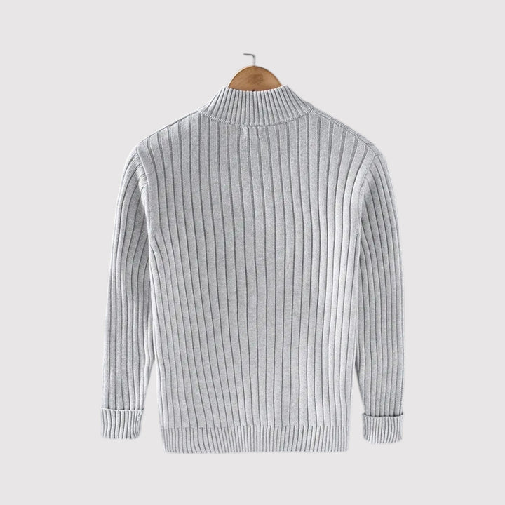 Markus Berlin Herren Strickjacke mit Rippstrick, Vorderansicht