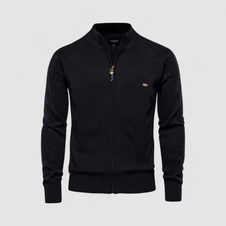 Markus Berlin Herren Strickjacke mit Reißverschluss, Vorderansicht