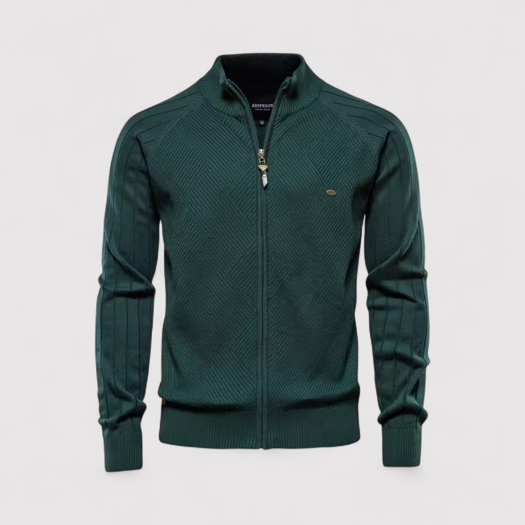 Markus Berlin Herren Strickjacke mit Reißverschluss, Vorderansicht