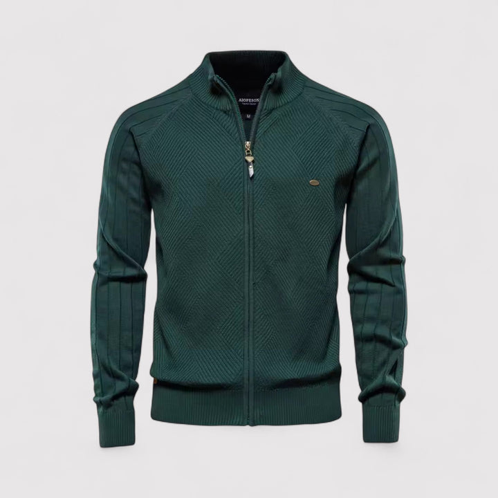 Markus Berlin Herren Strickjacke mit Reißverschluss, Vorderansicht