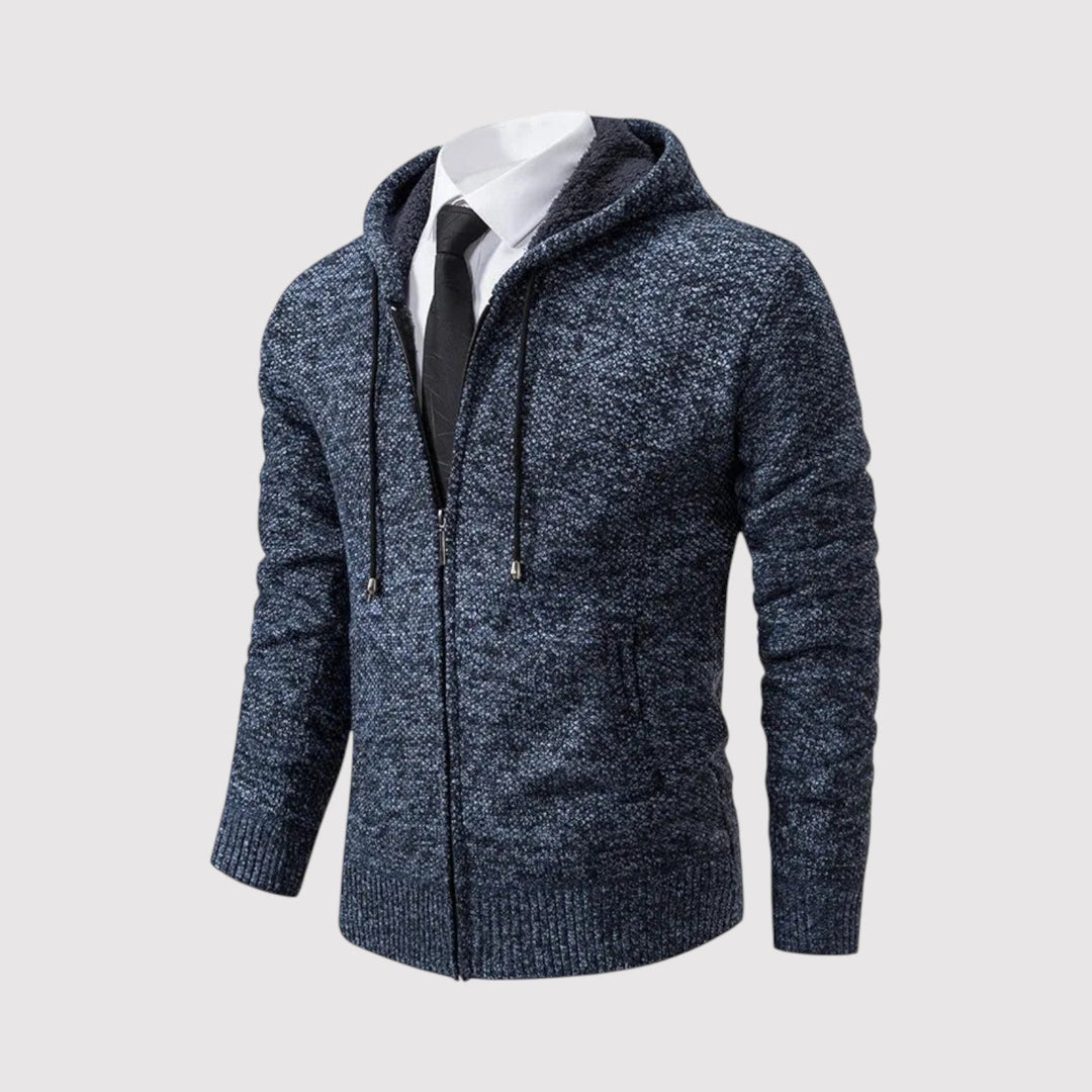 Markus Berlin Herren Strickpullover mit Reißverschluss, Vorderansicht