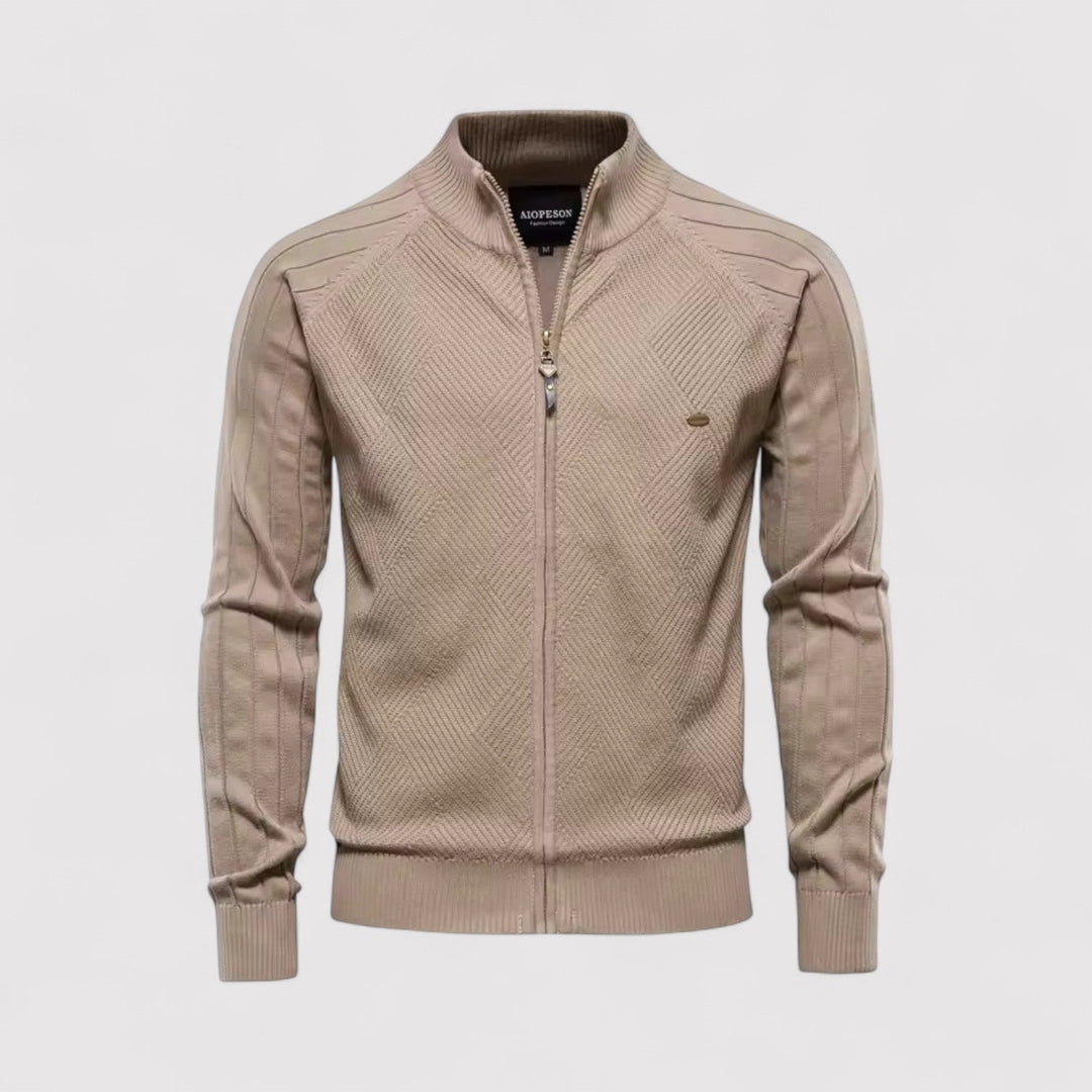 Markus Berlin Herren Strickjacke mit Reißverschluss, Vorderansicht