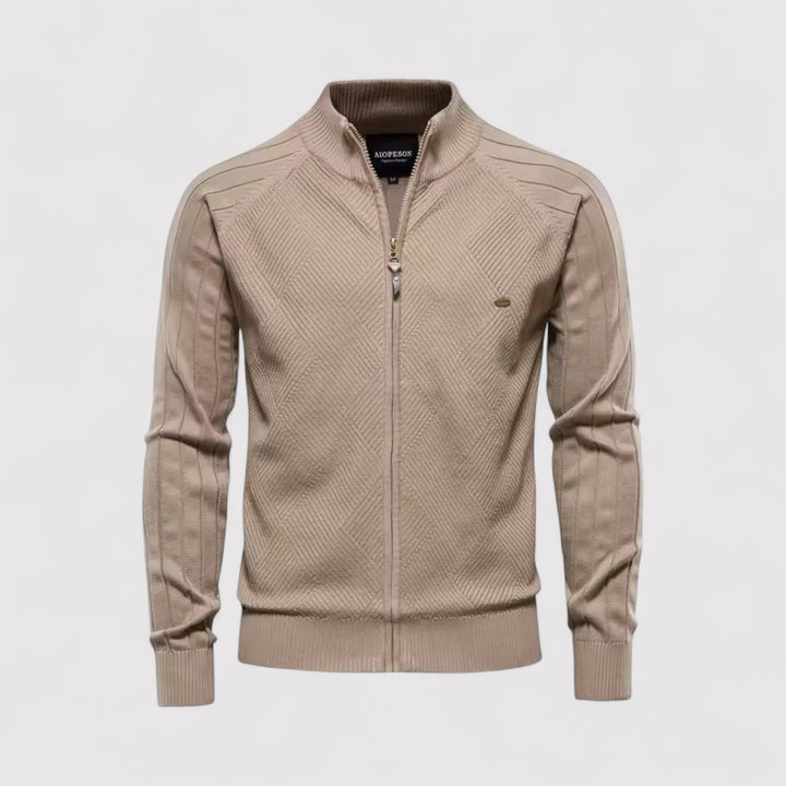 Markus Berlin Herren Strickjacke mit Reißverschluss, Vorderansicht