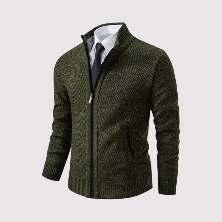Markus Berlin Herren Strickpullover mit Reißverschluss, Vorderansicht