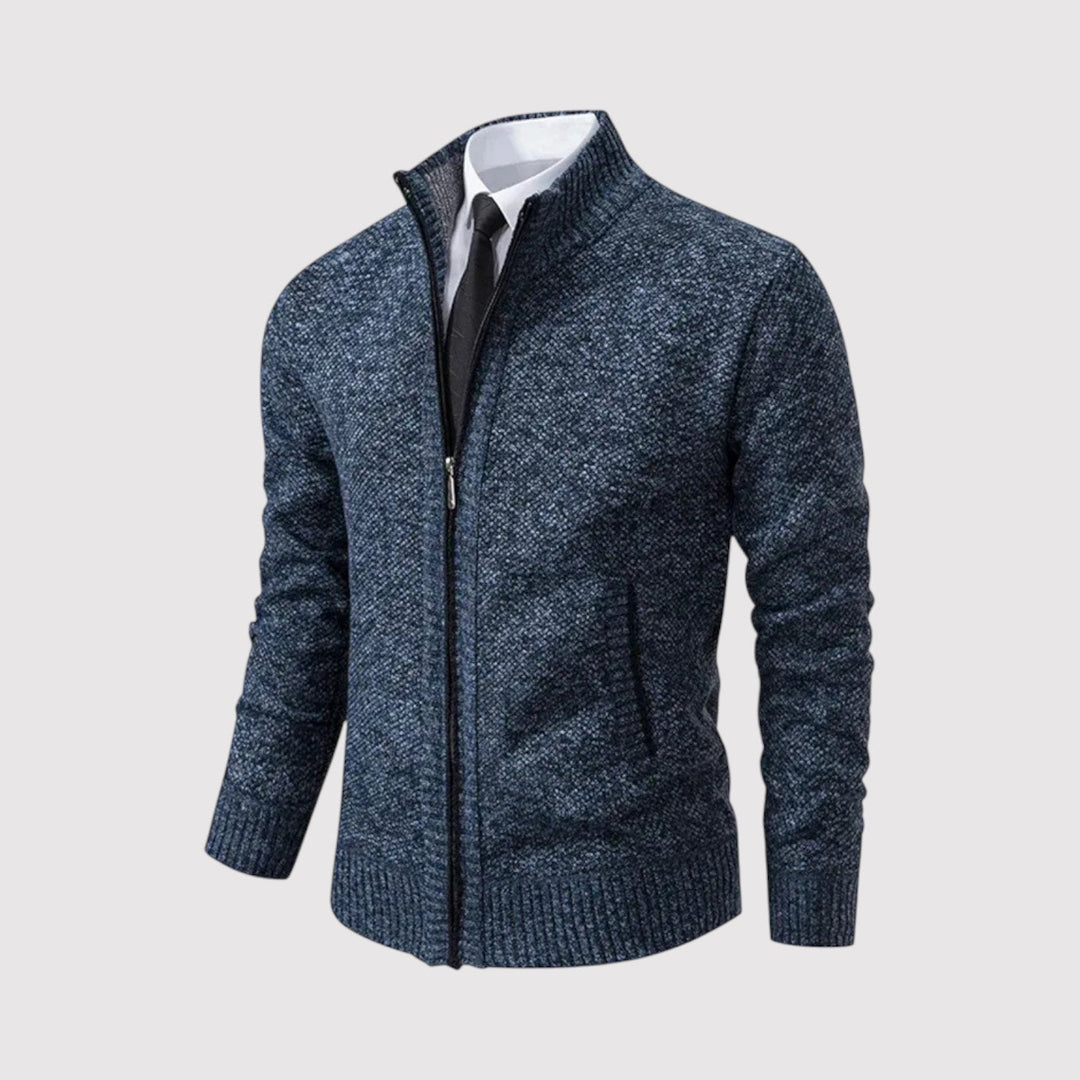Markus Berlin Herren Strickpullover mit Reißverschluss, Vorderansicht