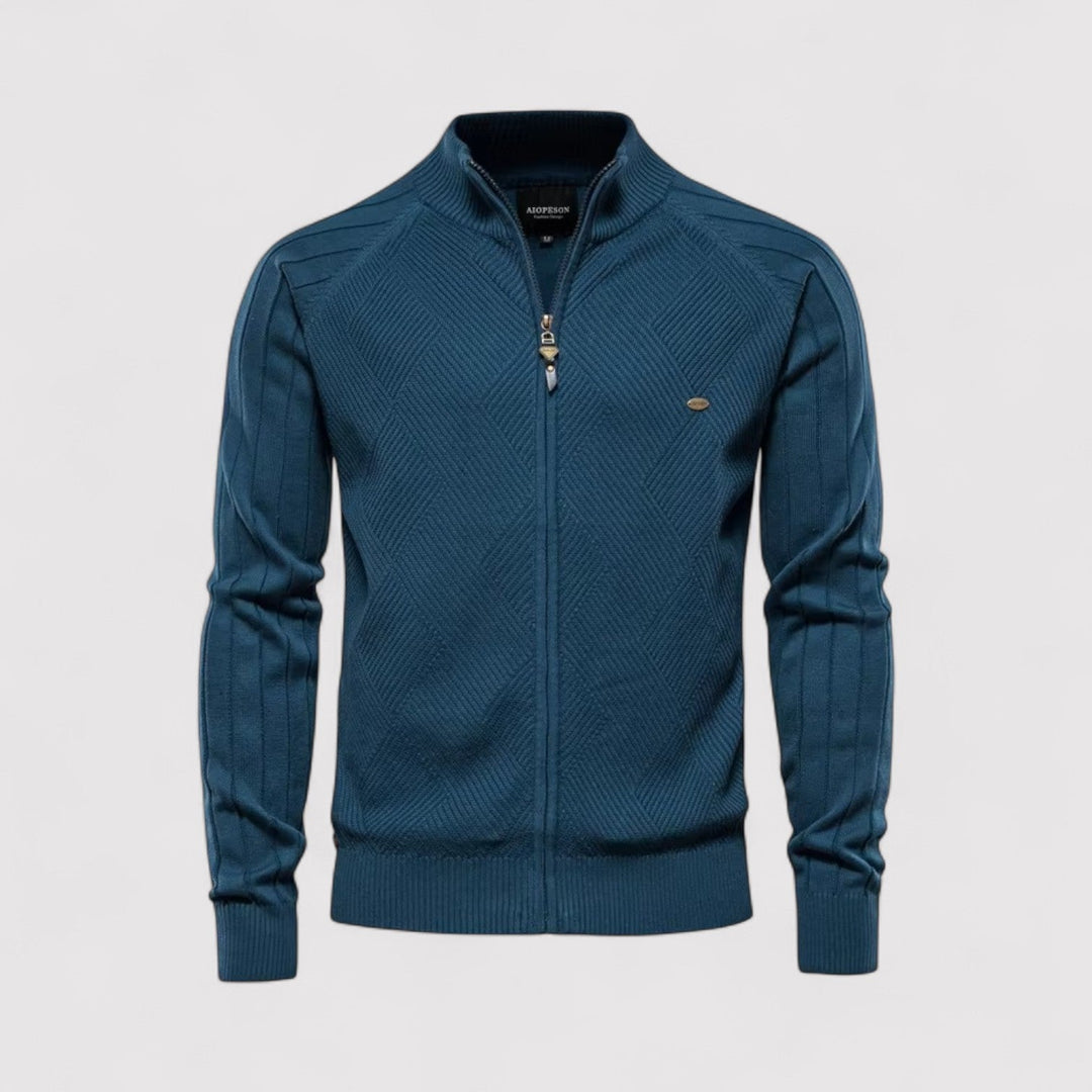 Markus Berlin Herren Strickjacke mit Reißverschluss, Vorderansicht