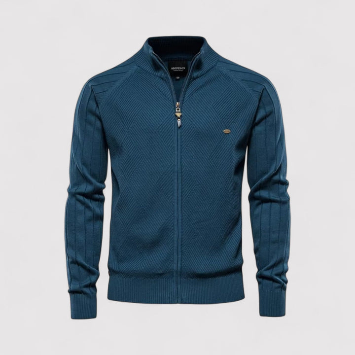 Markus Berlin Herren Strickjacke mit Reißverschluss, Vorderansicht