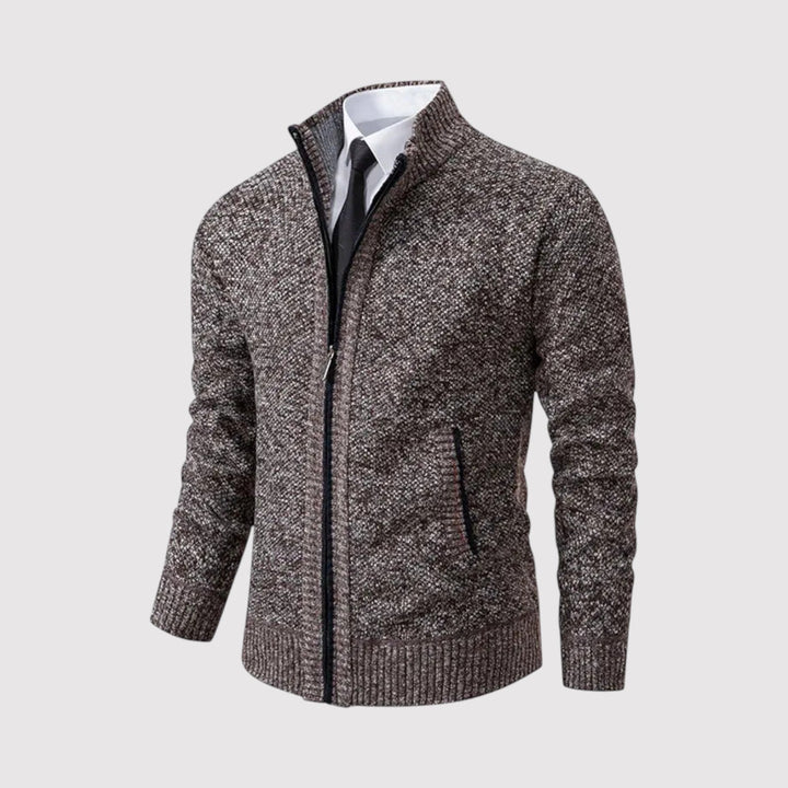 Markus Berlin Herren Strickpullover mit Reißverschluss, Vorderansicht