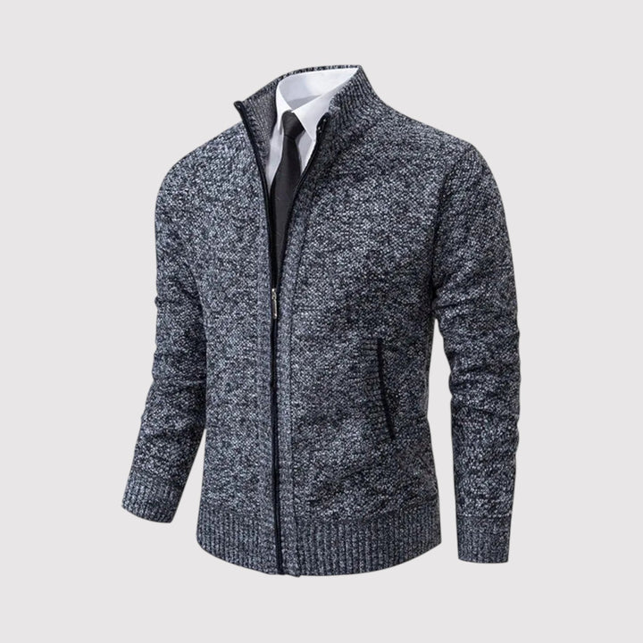Markus Berlin Herren Strickpullover mit Reißverschluss, Vorderansicht