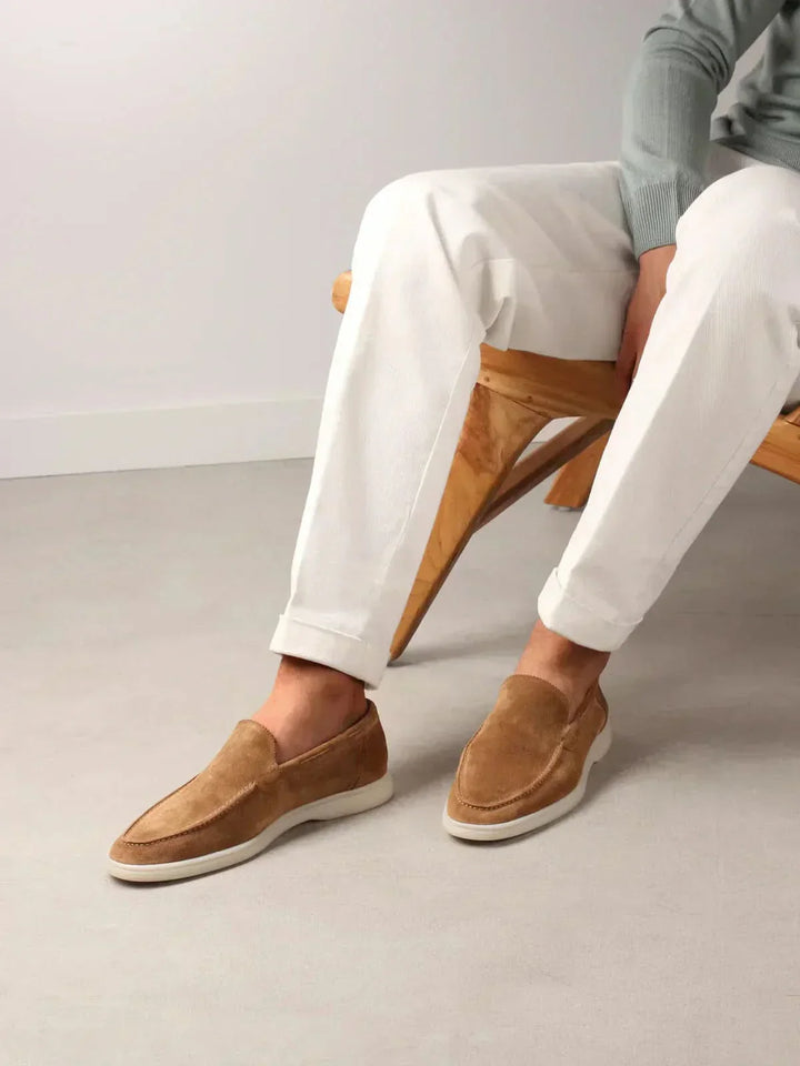 Markus Berlin Herren Loafer Sandbeige, Vorderansicht