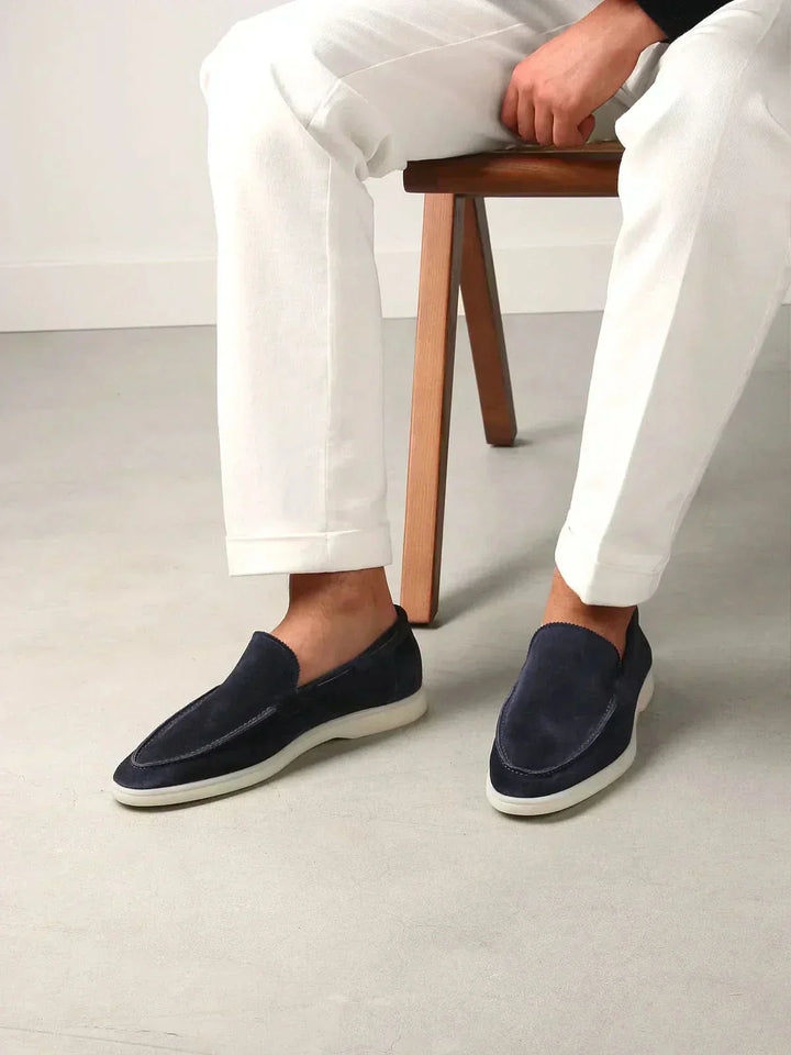 Markus Berlin Herren Loafer Marineblau, Vorderansicht