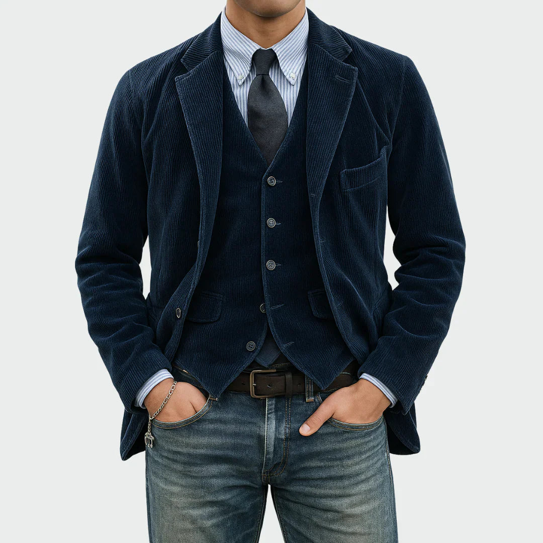 Markus Berlin Herren Blazer- und Westen-Set, Vorderansicht
