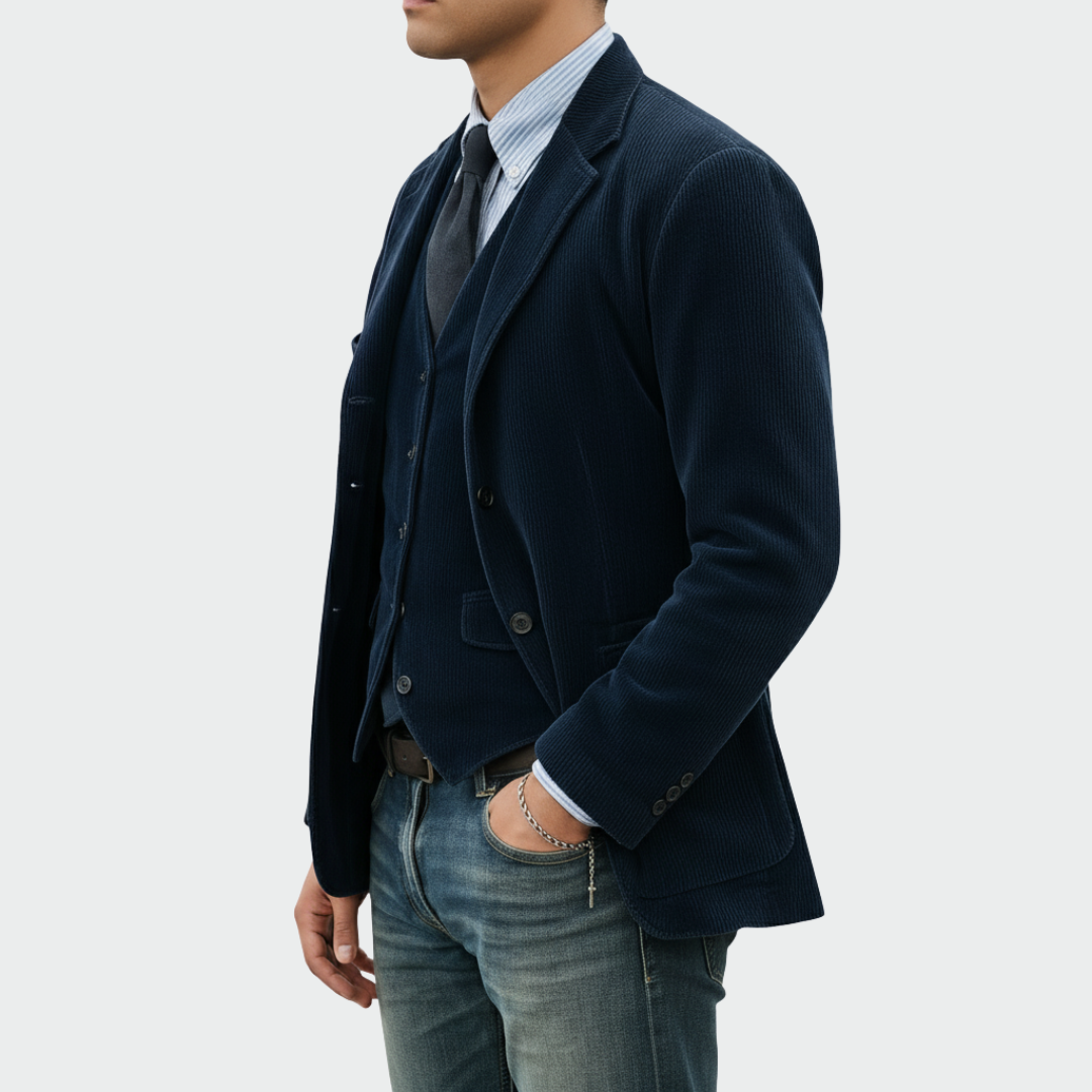 Markus Berlin Herren Blazer- und Westen-Set, Vorderansicht