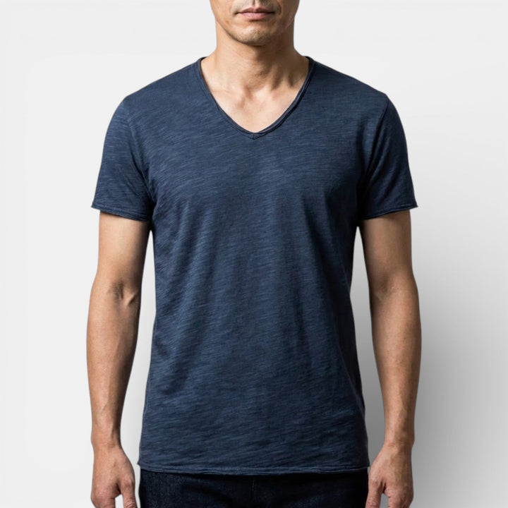 Markus Berlin Herren Doppelpack-T-Shirt mit V-Ausschnitt, Vorderansicht