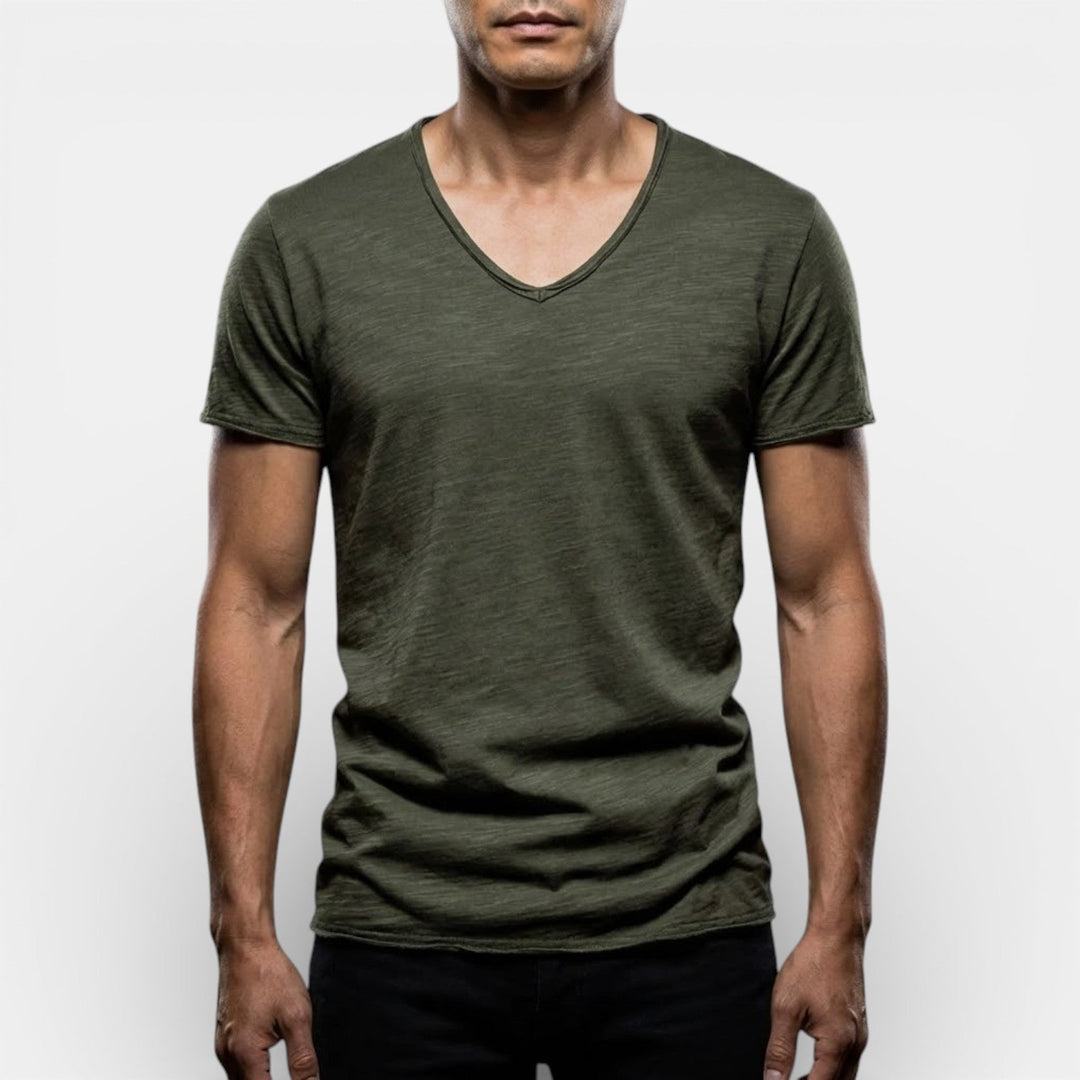Markus Berlin Herren Doppelpack-T-Shirt mit V-Ausschnitt, Vorderansicht