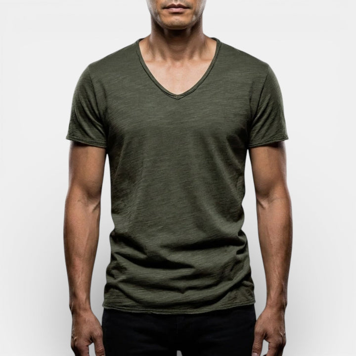 Markus Berlin Herren Doppelpack-T-Shirt mit V-Ausschnitt, Vorderansicht