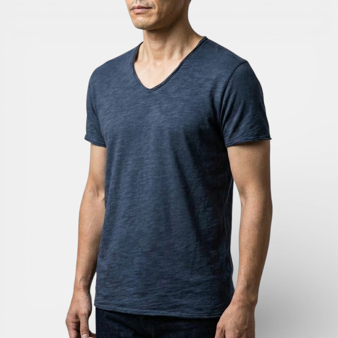 Markus Berlin Herren Doppelpack-T-Shirt mit V-Ausschnitt, Vorderansicht