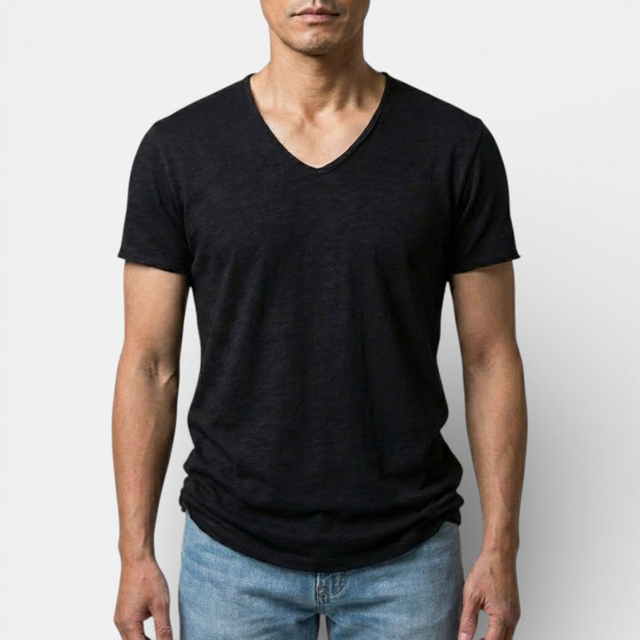 Markus Berlin Herren Doppelpack-T-Shirt mit V-Ausschnitt, Vorderansicht
